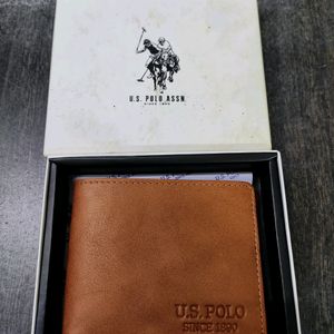 US POLO ASIAN LEATHER WALLET ( TAN BROWN )