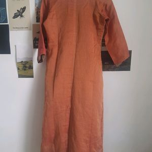 Cute Coral Orange Kurti For Daily And Festive Wear