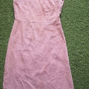 Korean Pink Velvet Dress