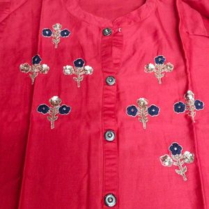 Red Silk Kurti