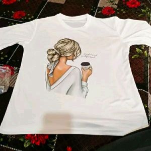 Afh Oversize Coffee Girl printed t shirt for women