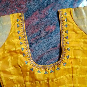 Yellow Hand Work Blouse