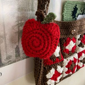 Crochet Apple Theme Sling Bag