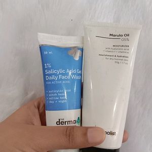 Minimalist Moisturizer And Derma Co Face Wash