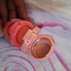 3 in1 face blusher + highlighter with Mirror