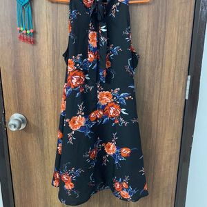 Floral Black Dress Size M