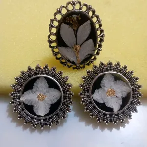 Hand Made Resin Stud With Ring