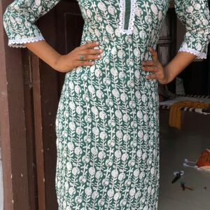 💚 Fresh Bell Sleeve Cotton Kurti 💚