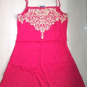 Summer Rose pink,shoulder straps kurta