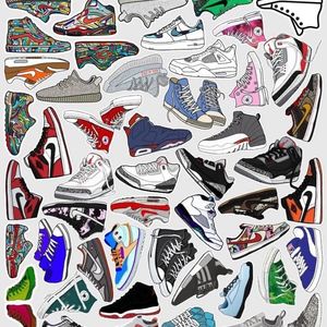 Sneakers Self Adhesive Stickers