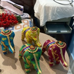 Elephants For Home Decor (pack Of 4)