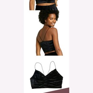 Black Velvet Crop Top