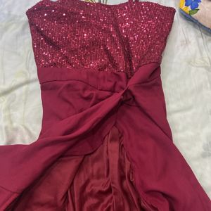 Burgundy Sequinned Dress