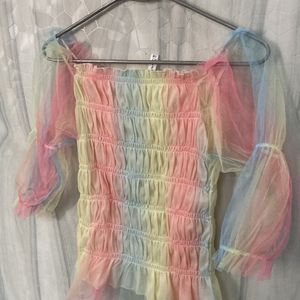 Stretchable Multicolour Top