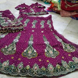 Diamond 💎 Work Purple Lehenga 🔥