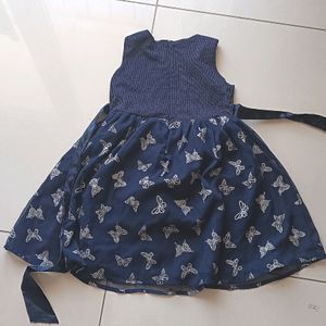 Butterfly Print Navy Blue Frock