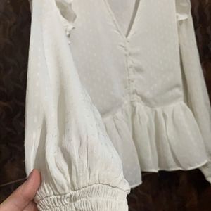 H&M old money White Top