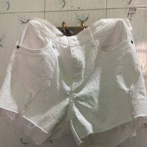 White Denim Shorts