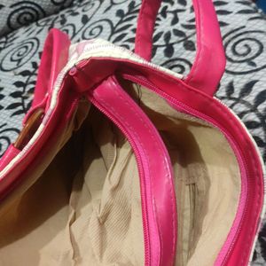 Rosy Pink Pearl Leather Beg