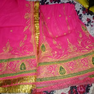Bridal Pink Embroidery Lehenga Choli With Dupatta