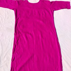 Beautiful Silk Cotton Violet Embroidery Kurti