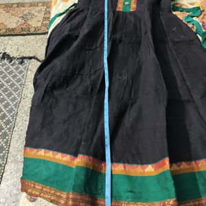 Tailored Black Pure Cotton Ethnic Maxi Dress