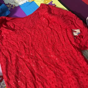 Red Sequins Kurti