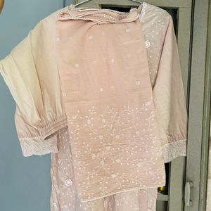 Beige Lukhnowi Kurta Set