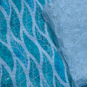 Blue Chikankari Embroidered Georgette Suits & Dress Materials