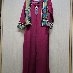 Soch Maroon Kurti