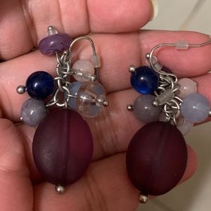 Mauve Stone Necklace And Earrings