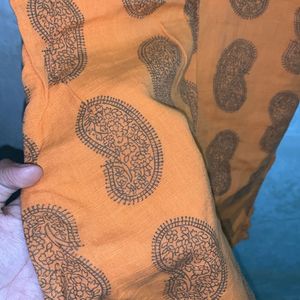 V Neck Orange Kurti