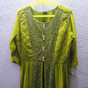 Beautiful Parrot Green Nayra Palazzo Set