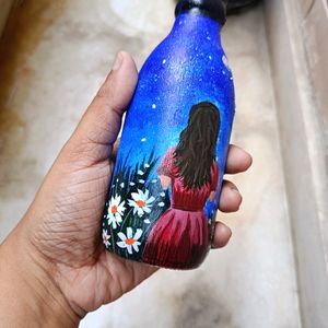 Handpainted Girl Art Bottle