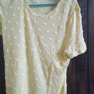 mark spencer yellow polka dot top