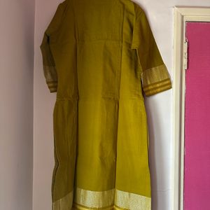 Olive green kurta