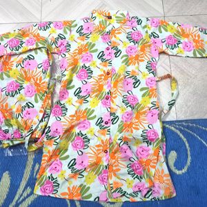 FLORAL WOMEN COORD SET M SIZE