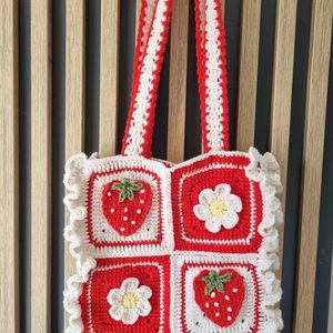 Crochet Granny Squares Bag ❤️🍒🍓🌼