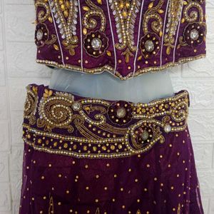 Wine Embroidery Coorset Lehenga Choli