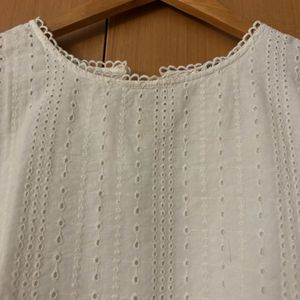 Embroidered cotton top