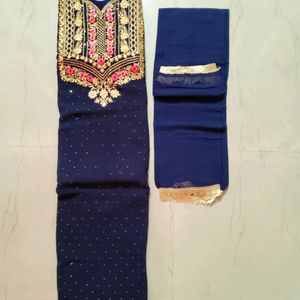 (Combo Of 3 Suits) Embroidered Semi Stitched Suit