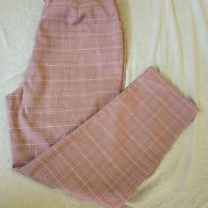 Pink Check Formal Pant