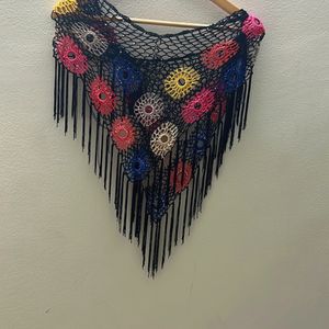 Lace Fringe Tassels Poncho