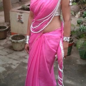 Pink Chiffon Saree