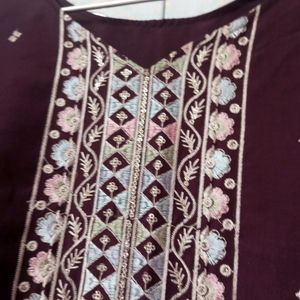 Wine Color Kurta Set