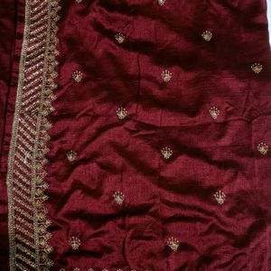 New Maroon Saree