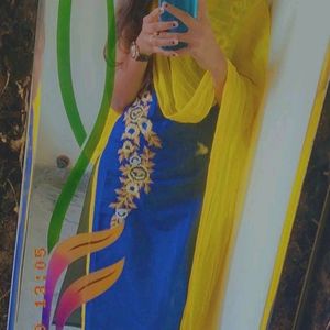 Yellow Kurti With Leggin And Dupatta