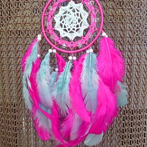 Pink And Grey Dreamcatcher