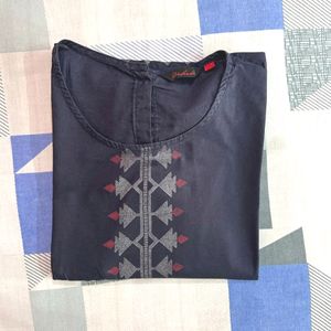 Visudh Blue Cotton Kurti