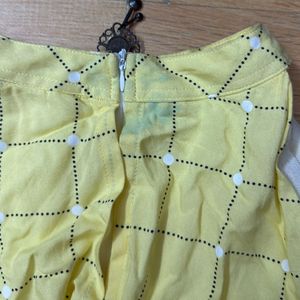 Lemon Yellow Color Tunic For 14-16yrs Girls